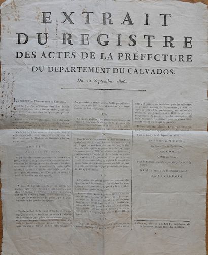 null [Placard] - Extract from the register of acts of the Prefecture of the department...