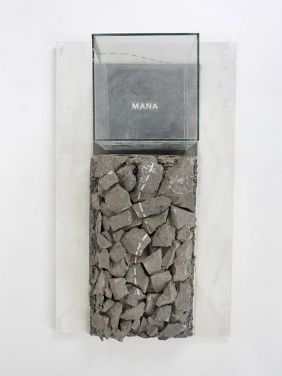 null Nissim MERKADO (born in 1935)

MANA

Glass, granite and wood. Stamp of the sale...