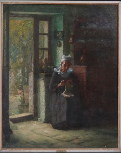 null Maurice Grin (1869-1947)

La Bretonne qui tricote

Huile sur toile, signée en...