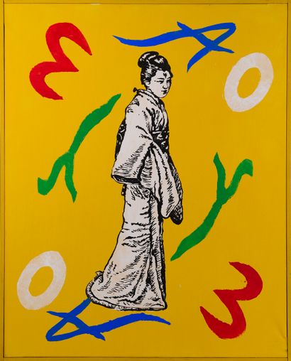 null Patrick MOYA (born 1955)

The Geisha on a yellow background, circa 2000 

Acrylic...