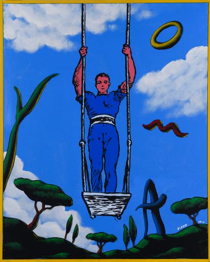 null Patrick MOYA (né en 1955)

Moya et l'acrobate bleu, 2000 

Acrylique sur toile

Signée

81...