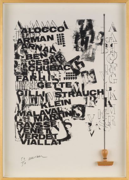 null ARMAN (1928-2005)

École de Nice, 1967

Lithographie en noir avec tampon 

Signée...