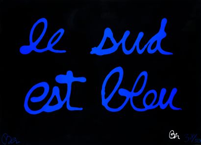null BEN VAUTIER (né en 1935)

Le Sud est bleu

Sérigraphie 

Signée et numérotée...