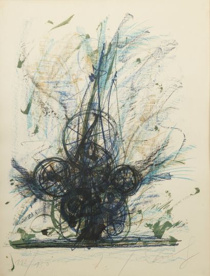 Jean TINGUELY (1925-1991) Projet pour la Fontaine Jo Siffert, 1984
Lithographie
Signée...