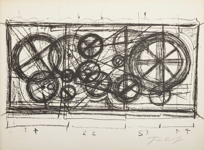 Jean TINGUELY (1925-1991) Requiem pour une feuille morte, 1968
Lithographie sur papier...
