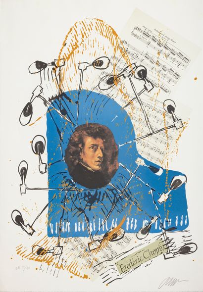 ARMAN (1928-2005) Frédéric Chopin, 2003
Estampe sur papier
Signée et numérotée EA...