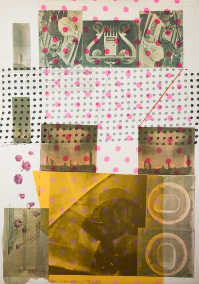 Robert Rauschenberg (1925-2008) Cage, 1983
Serigraph with collages signed, dated...