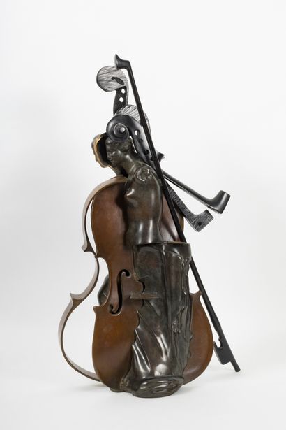 ARMAN (1928-2005) La Petite Vénus (Michelangelo), 2001 Bronze soudé à double patine...