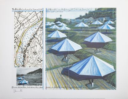 Christo (1935-2020) & Jeanne-Claude (1935-2009) Project for the Umbrellas (Japan),...