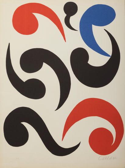 Alexandre CALDER (1898-1976) Les Têtards, 1976
Sérigraphie sur papier
Signée et justifiée...