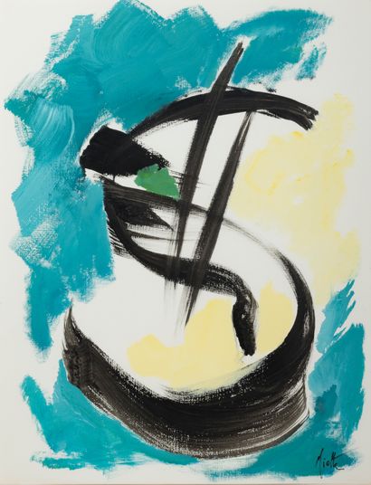 Jean MIOTTE (1926-2016) Miotte Money 16, 2004/2005
Acrylic on paper
65 x 50 cm