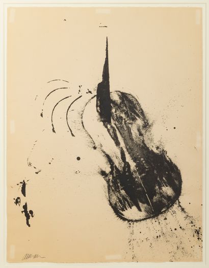 ARMAN (1928-2005) Calligraphie de violon, 1970
Lithographie en noir sur vélin d'Arches
Signée...