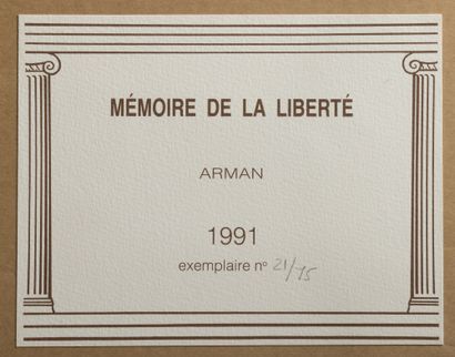 ARMAN (1928-2005) Mémoire de la Liberté, 1991 Accumulation de tampons sur deux plaques...