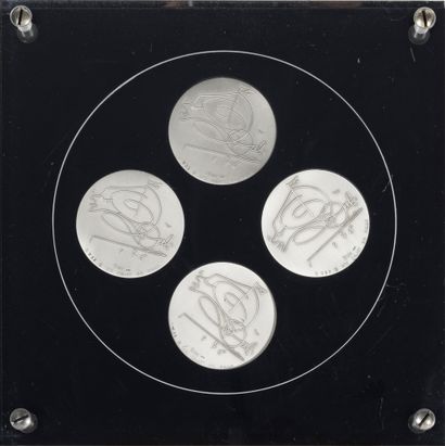 Salvador DAL? (1904-1989) The Four Seasons, 1978 4 fine silver medals 999/1000 hallmarked...