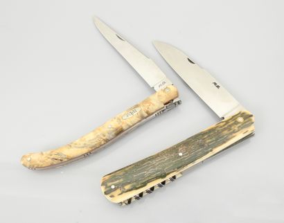 null Two folding knives signed "R.B. Robert Beillonnet". Good condition.