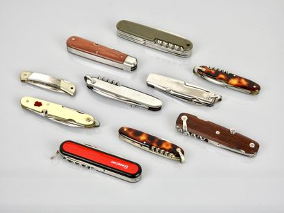 null Set of 10 folding pocket knives, various manufacturers. Good condition