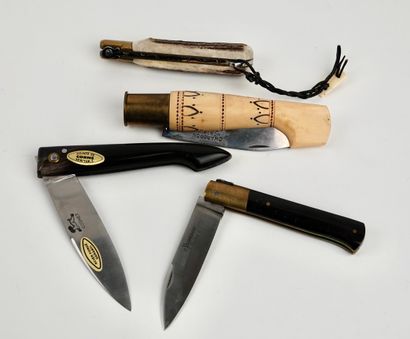 null Set of 4 regional folding knives: Nontron, Cognet, Yssingeaux by R. David, Fontenille...