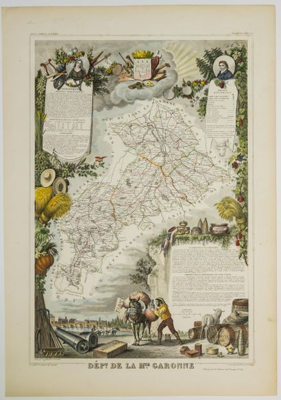 null 247 - « Département de LA HAUTE-GARONNE. » Atlas National illustré, de Levasseur....