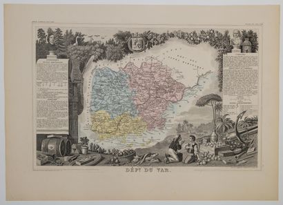 null 488 - « Département du VAR. » Atlas National illustré par Levasseur (c. 1854)...