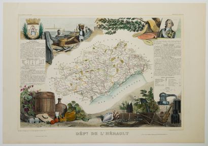 null 295 - Département de L’HÉRAULT. Atlas National illustré de Levasseur (c. 1845)...