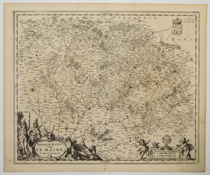 null 361 - SARTHE. Map 17th c. " Diocese of MANS, vulgo LE MAINE, ubi olim Cenomani"....