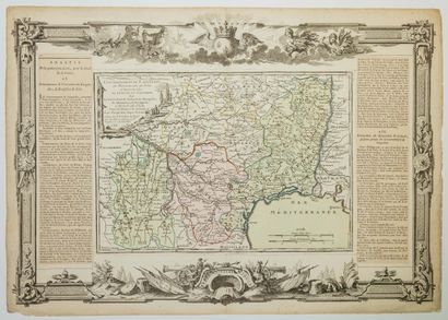 null 283 - Map of 1768 : " Governments of LANGUEDOC, DE ROUSSILLON, of FOIX and part...