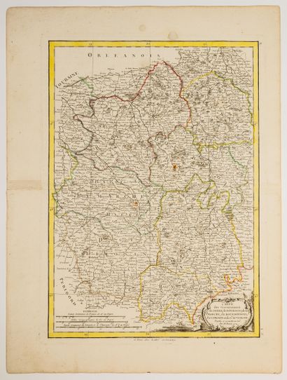 null 81 - Carte des Gouvernements du BERRI, du NIVERNOIS, de la Marche, du Bourbonnois,...