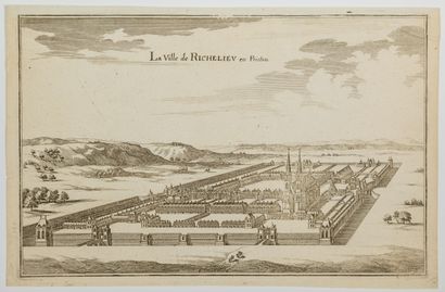 null 405 - INDRE-ET-LOIRE. "The City of RICHELIEU in Poictou" Engraving 17th c. (20...