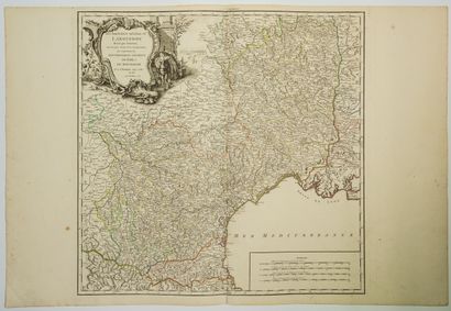 null 241 - Map of 1752. "General Government of LANGUEDOC divided by dioceses, with...