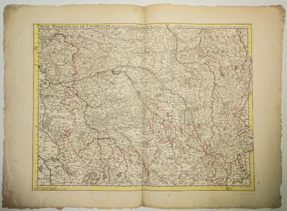 null 161 - "Southern part of CHAMPAGNE". Map of 1713, by Guillaume DE L'ISLE, of...