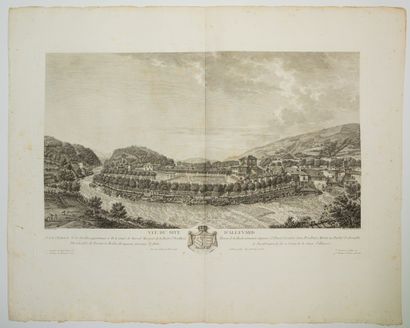 null 193 - ISERE. "View of the Site of ALLEVARD, its Castle, its gardens, belonging...