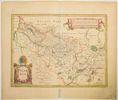 null 37 - PICARDIE. 1630. Carte « PICARDIA » (Ponthieu, Santerre, Vermandois, Terrache,...