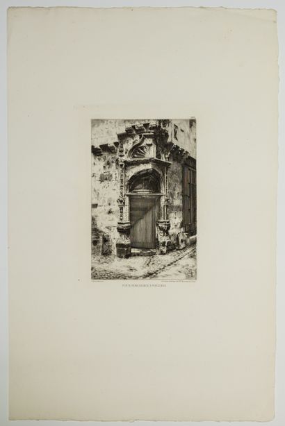 null 228 - DORDOGNE. "Renaissance door in PÉRIGUEUX. G. Huot del. and sc. (50 x 32...