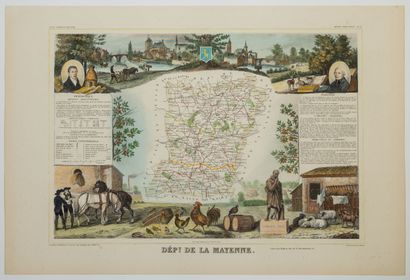 null 358 - Département de LA MAYENNE. Atlas National Illustré par Levasseur (c. 1845)...