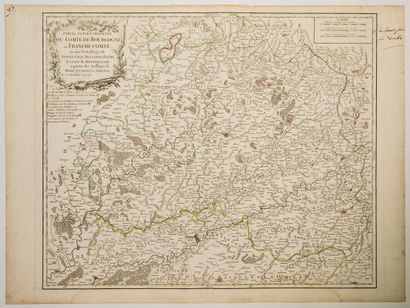 null 110 - FRANCHE-COMTÉ. (The Doubs and the Haute-Saône) Map XVIIIe : " Septentrional...