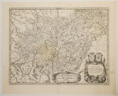 null 101 - 17th century map of BURGUNDY-FRANCHE-COMTÉ : " Utriusque BURGUNDIÆ, tum...