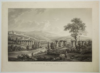 null 200 - RHÔNE. « Vue des Ruines des Aqueducs Romains à BEAUNANT, près de LYON....