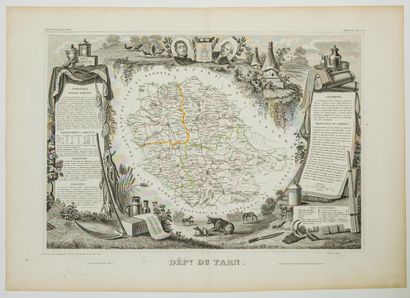 null 349 - Département du TARN. Atlas National illustré de LEVASSEUR (c. 1845). Imprimerie...