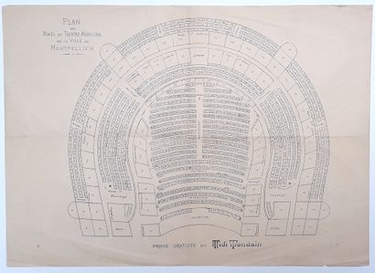 null 294 - HÉRAULT. "Plan of the places of the MUNICIPAL THEATRE of the City of MONTPELLIER...