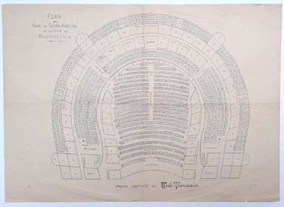 null 294 – HÉRAULT. « Plan des places du THÉÂTRE MUNICIPAL de la Ville de MONTPELLIER...