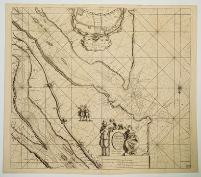 null 258 - BORDEAUX. THE GARONNE. 1698. Marine map of 1698 by Johannes VAN KEULEN,...