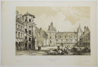 null 434 - LOIR-ET-CHER. « Château de BLOIS, vue intérieure de la Cour. » Dessiné...