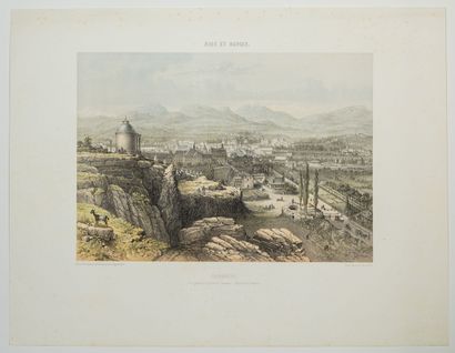 null 210 - SAVOIE. "CHAMBÉRY, view taken from Lémenc. Engraving 19th c. series "Nice...