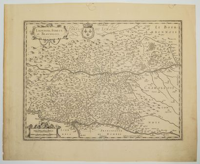 null 195 - RHONE. LOIRE. 17th century map of the LYONNAIS, FÔRET, BEAUJOLAIS. "Lionnois,...