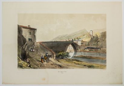 null 184 - DRÔME. NYONS (26). « Pont gothique de NIONS. » Sabatier Del. Eugène Cicéri...