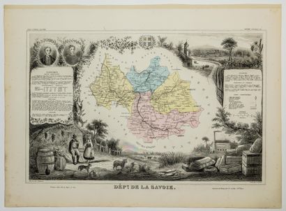 null 208 - « Département de LA SAVOIE. » Atlas National Illustré de Pélissier Éditeur...