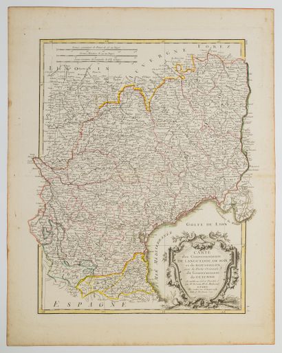 null 285 - « Carte des Gouvernements de LANGUEDOC, de FOIX et de ROUSSILLON, avec...