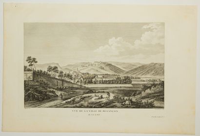 null 112 - DOUBS. "View of the city of BESANÇON, from the side of Dole. Engraving...