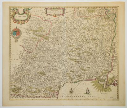 null 276 - Map of LANGUEDOC, by Joannes JANSSON, in Amsterdam, 1645. Engraved map...