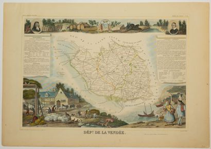 null 142 - Department of LA VENDÉE. Illustrated National Atlas by Levasseur (c. 1845)....